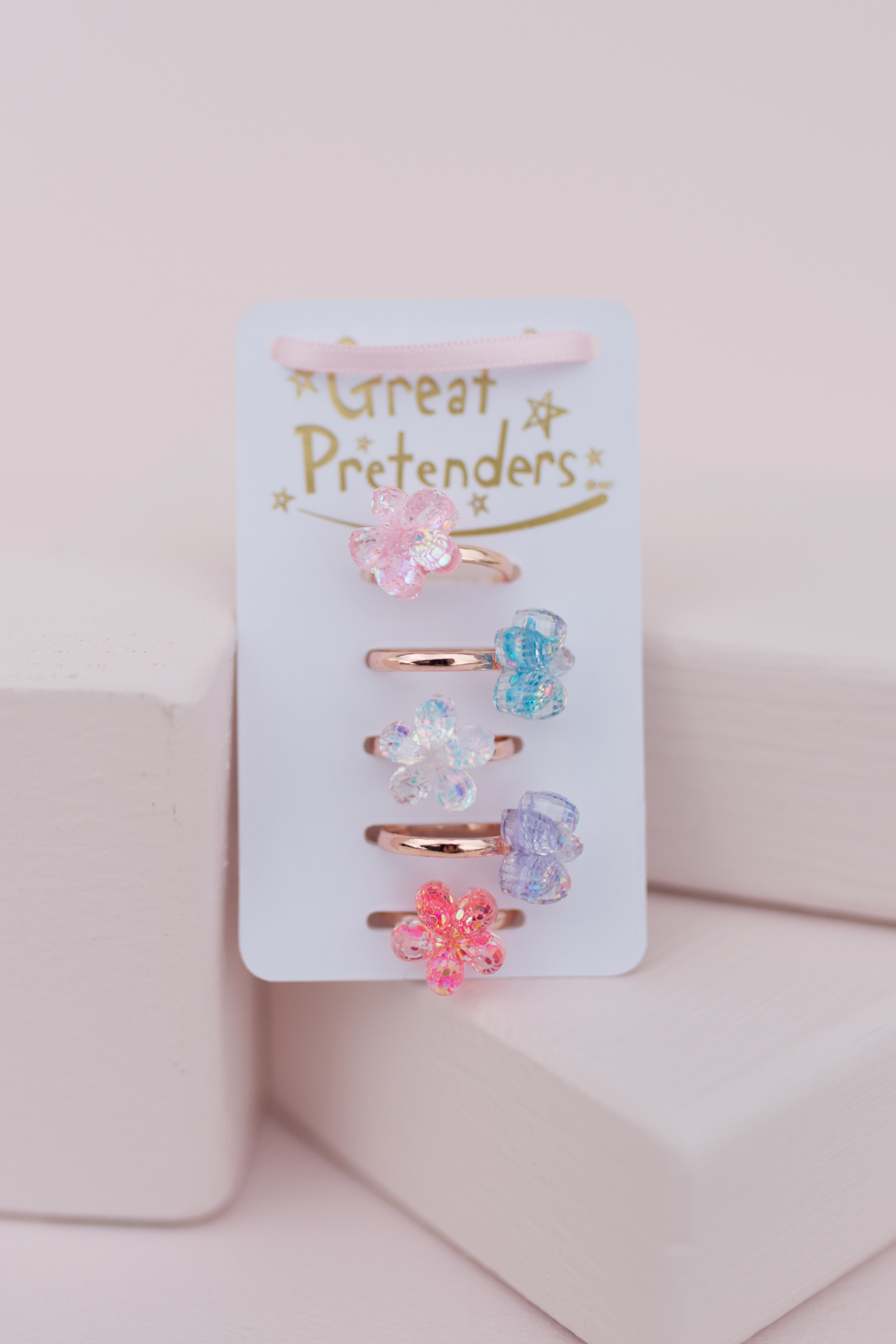 Boutique Shimmer Flower Rings