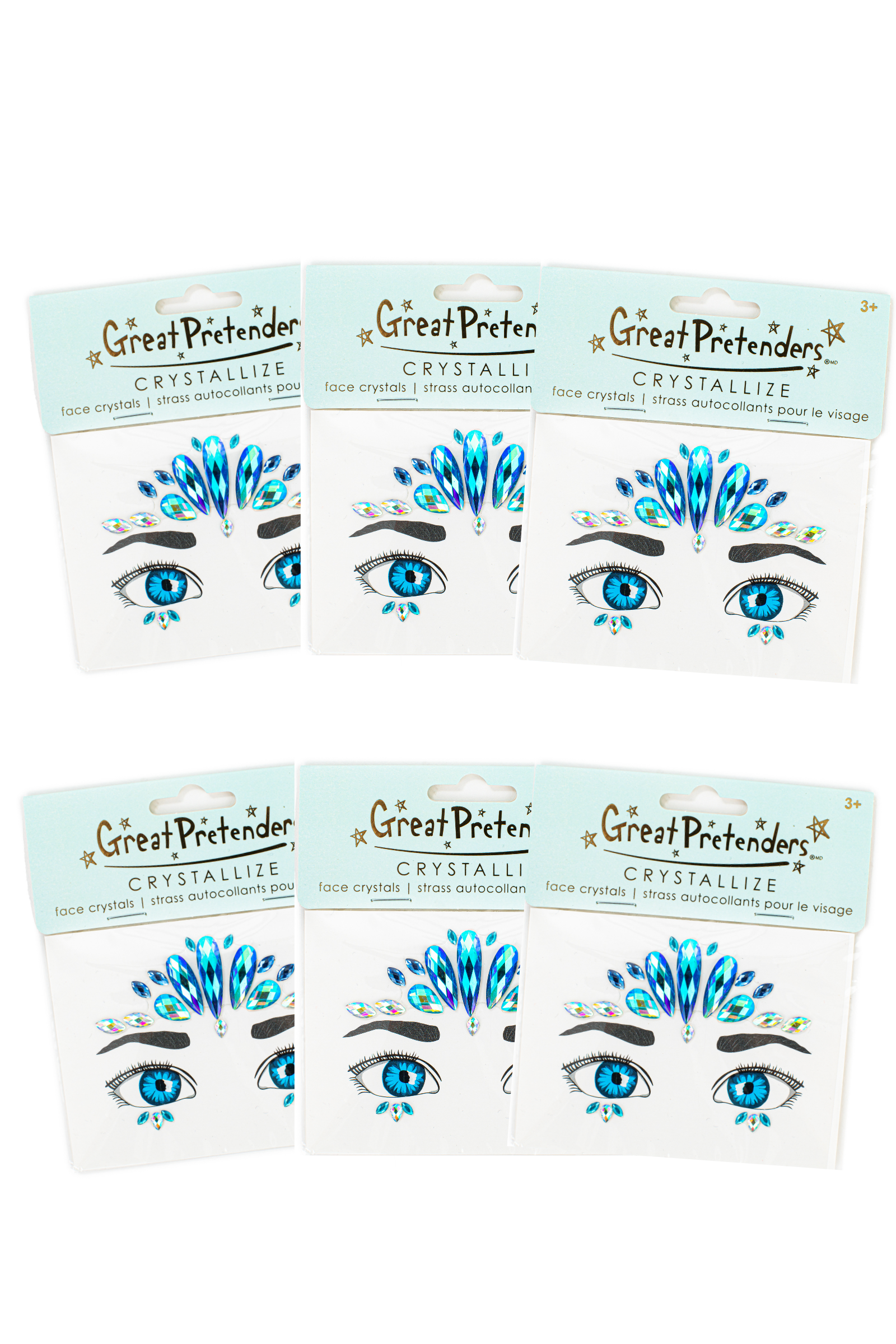 6 Packs Ocean Mermaid Face Crystals