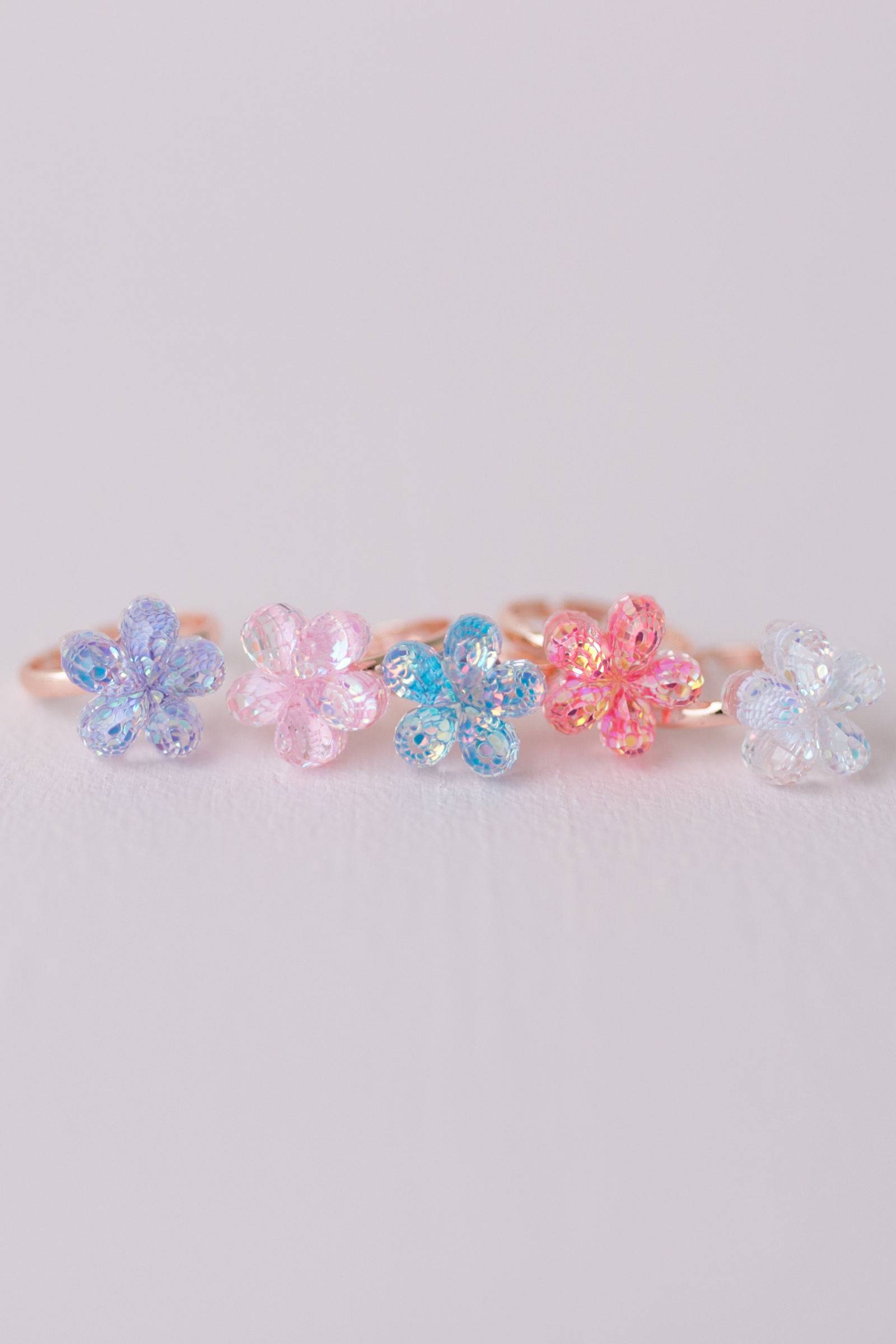 Boutique Shimmer Flower Rings