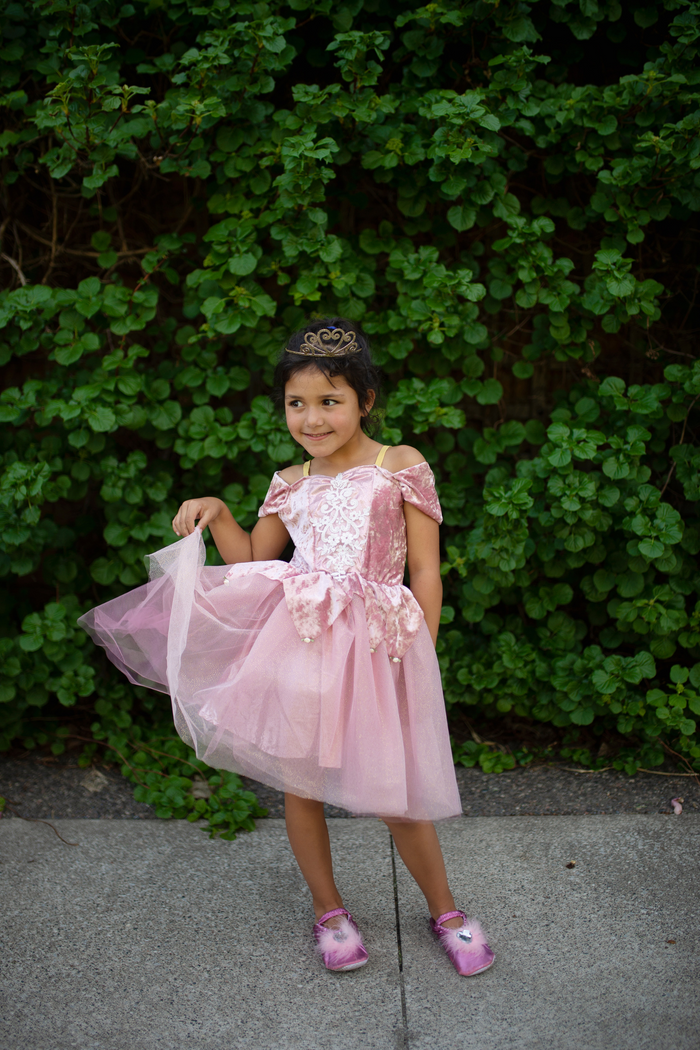 Holiday Ballerina Dress, Dusty Rose, Size 3-4