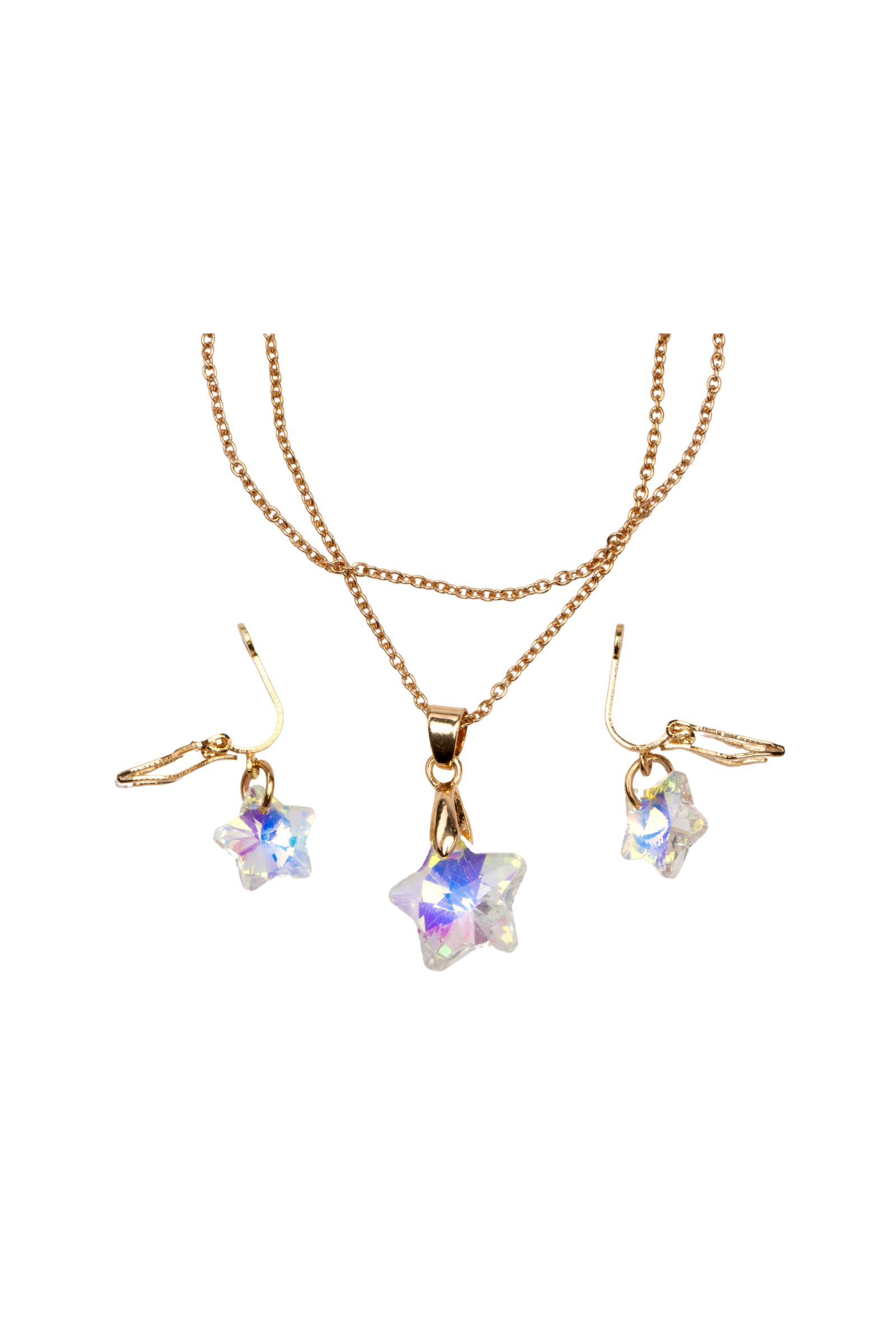 Boutique Holographic Star Necklace, Earrings and Ring Assortment