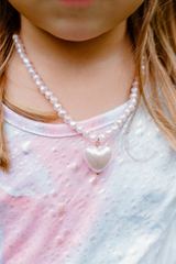 Pink Pearl Heart Necklace-Retail-Great Pretenders USA