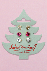 Holiday Pleather Tree Clip on Earrings